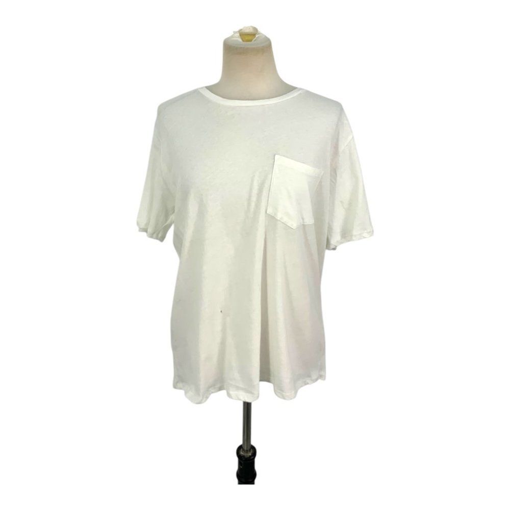 Marine Layer Crewneck Short Sleeve Pocket T Shirt White Size Medium